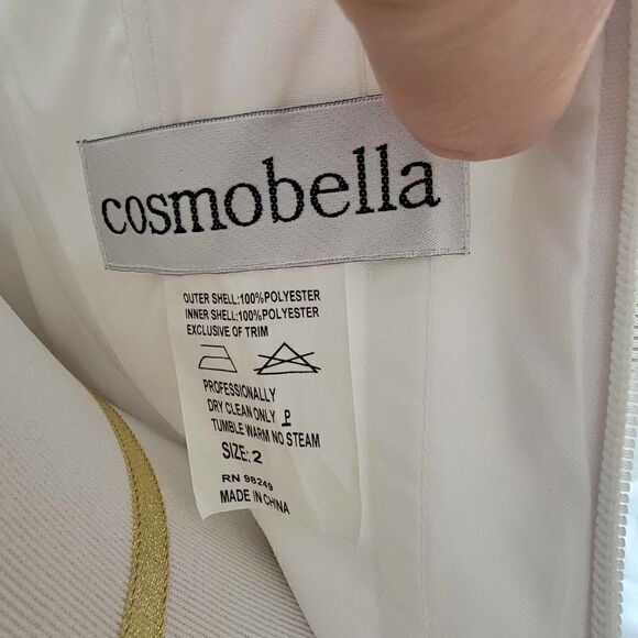 Cosmobella Sweetheart Pleated Strapless Wedding Dress White Size 2 - Picture 8 of 15